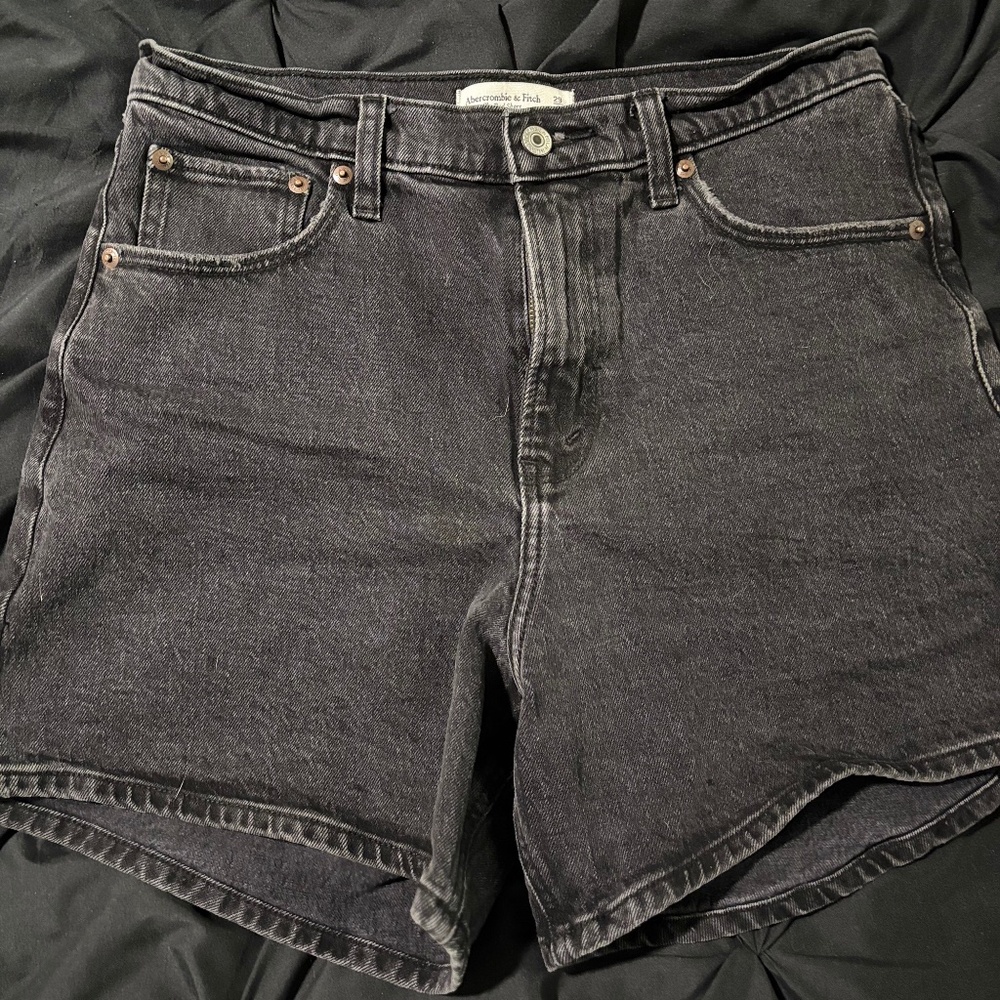 Women’s black denim Abercrombie shorts